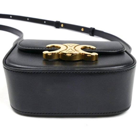 Celine Triomphe Mini Claude Shoulder Bag Black 10 I513 Dpv38 no - Picture 3 of 9